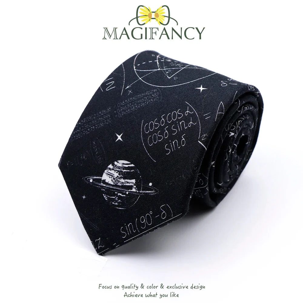 100%Cotton 8cm Tie Math Sciences Astronomy Physical Chemistry