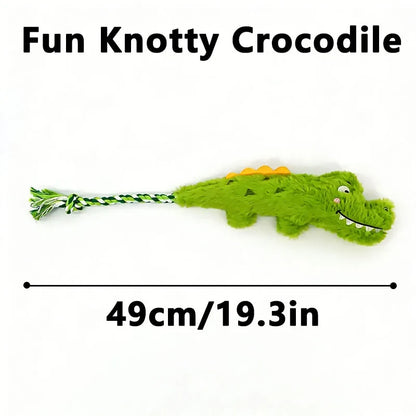 Pet Crocodile Chew Knotted Indestructible Plush Raw Dog Play Toy Cute Animal Rope Safe Puppy Tooth Chew Dog Tough Toys Resistant