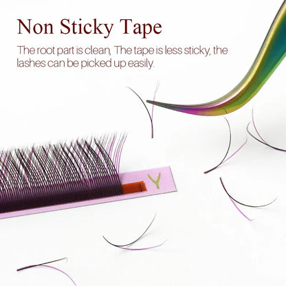 SONG LASHES Y Shape Ombre Color Lashes Two tip C/D Curl Premade Volume Lashes Individual Eyelash Extension Supplies
