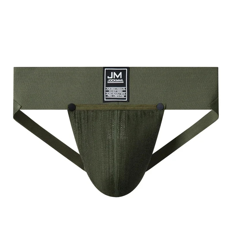 Athletic Supporters Work Out  Men's Underwear Sexy Jockstrap with Woollen Removable Codpiece Big Bulge Pouch Panties Underpants