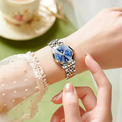Women's Faceted Dial Quartz Bracelet Watch