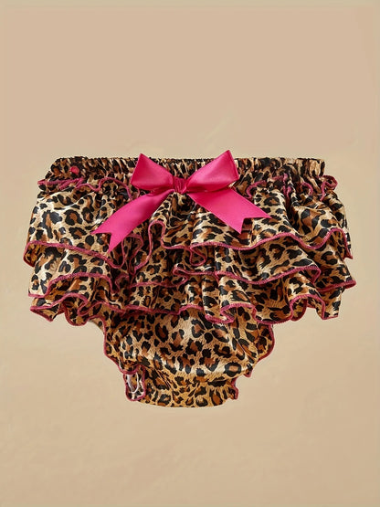 Baby Girl 2pcs Outfit Wild and Sweet Leopard Print Short Sleeve
