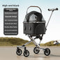 3 in 1 Pet Stroller for 20LBS Dogs Cats with Detachable Carrier Foldable Pet Travel Carrier for Car Seat Hand Carry Safe Outings