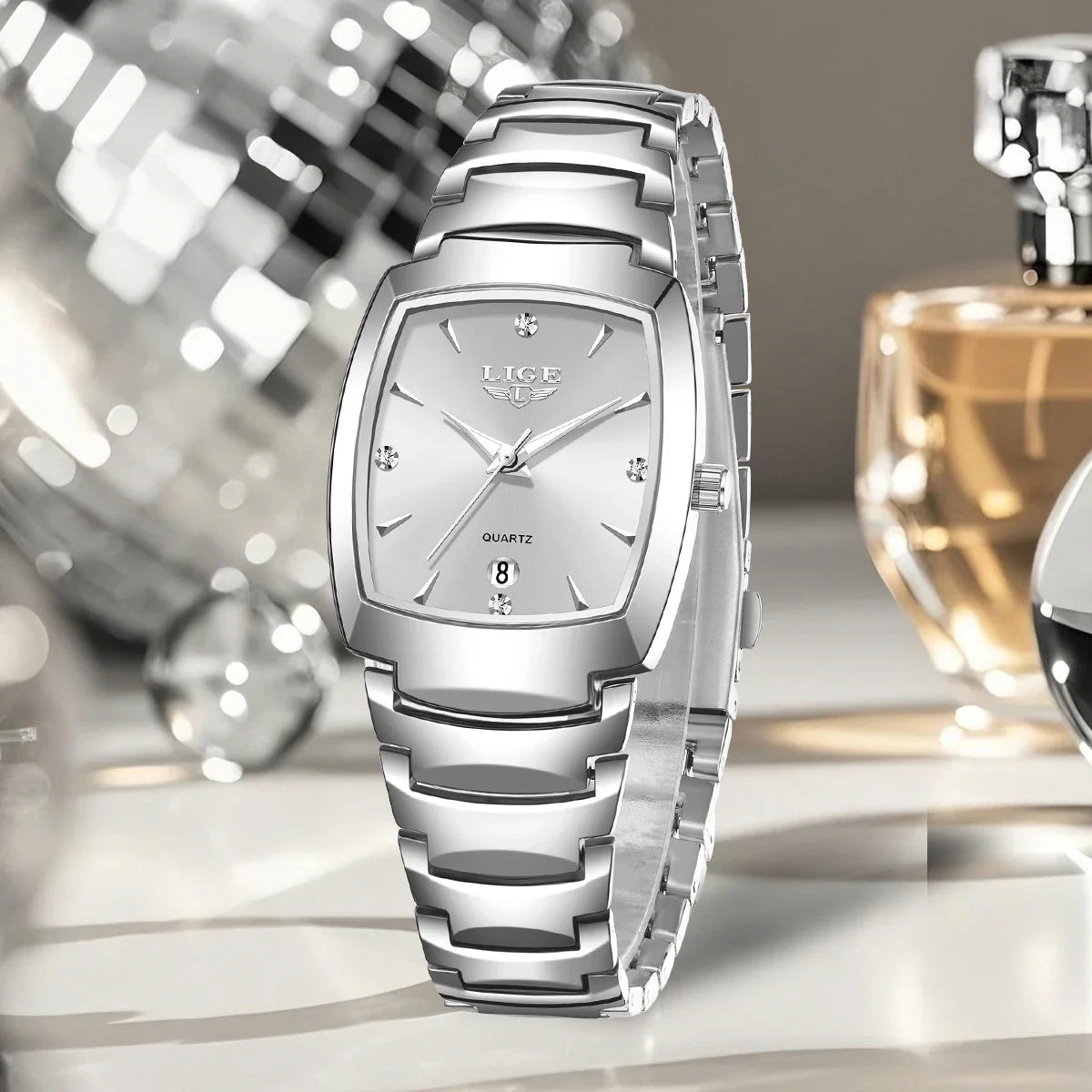 Women's Tonneau Date Quartz Bracelet Watch