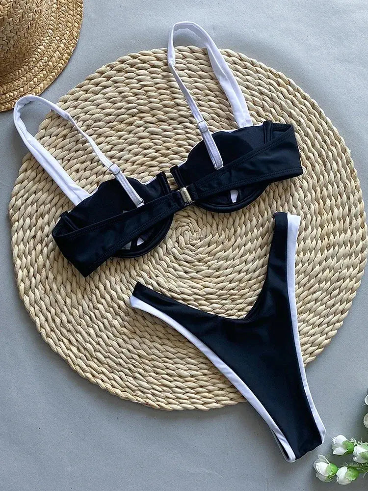 Accessories Sexikinis Swim Color Block Women's Swimsuit Beach Ready Two Piece - Comfortable