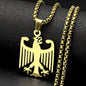 Hollow German Eagle Bundesadler National Emblem Symbol Pendant Necklaces Gold Color Stainless Steel Chain Germany Jewelry Gift