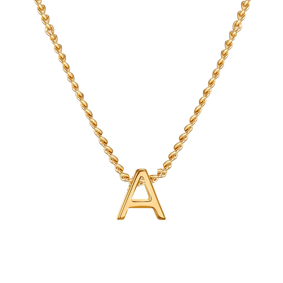 Vnox Chic Tiny A-Z Letters Necklaces for Women Girls, Gold Color Stainless Steel Initial Chokers,Small Pendent Necklaces Jewelry