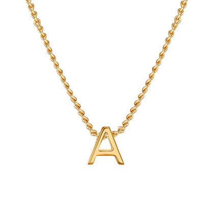Vnox Chic Tiny A-Z Letters Necklaces for Women Girls, Gold Color Stainless Steel Initial Chokers,Small Pendent Necklaces Jewelry
