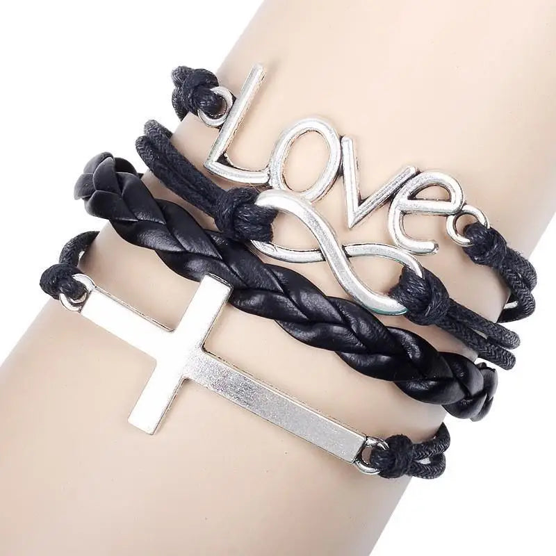 New Year Christmas Gifts Bangle Love Cross Infinite Handwoven Bracelet Bracelet
