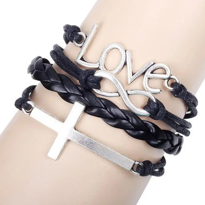 New Year Christmas Gifts Bangle Love Cross Infinite Handwoven Bracelet Bracelet