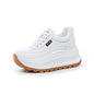 Fujin 8cm Heel Sneakers Genuine Leather White Platform Sneakers for Women Chunky Platform Women Fashion Sneaker Shoes Wedge Heel