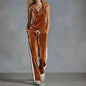 Summer Casual Women's Velvet Tracksuit Set