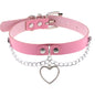 Pink Harajuku Gothic Spike Rivet Star Necklaces Collares Hip Hop Rock Black Bowknot PU Lace Leather Sexy Y2K Girl Choker Jewelry