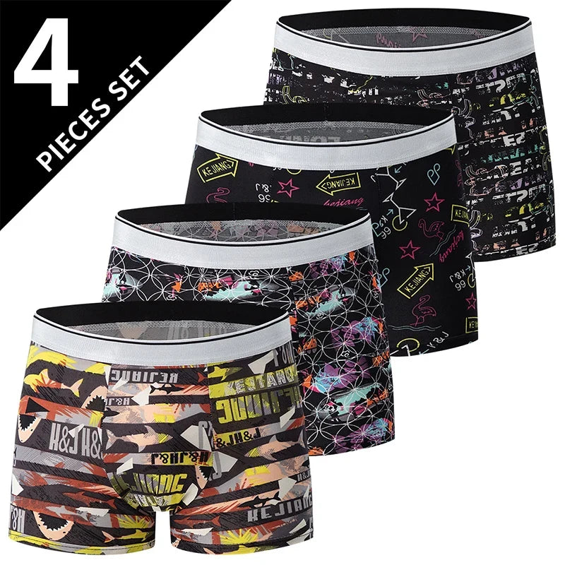 4-piece MEN'S FASHION Printed Underwear