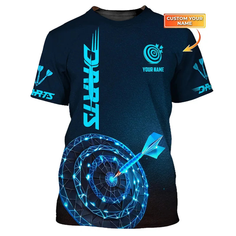 Fashion 3d Printed Darts T Shirt For Men Hot Sale Loose Short Sleeves Unisex Summer Street Tee Shirts Game Dart Pattern T-shirt