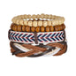 MeMolissa 3/4Pcs/ Set Braided Wrap Leather Bracelet for Men Vintage Life Tree Guitar Wood Beads Fashion Male Bracelets Wristband