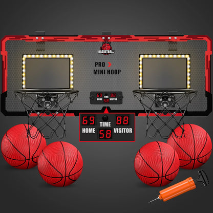 Basketball Hoop Double Children Home Exercise Scoring Funny Game Kids Basketball Hoop Set Wall Frame Stand Hanging Backboard