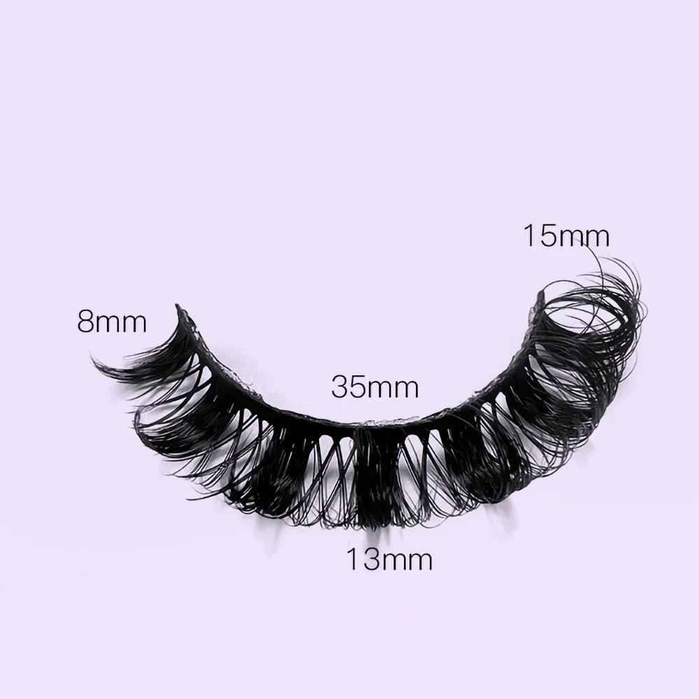 4 Pairs 3D Mink DD Curl Russian Lashes Reusable Fluffy Strip Eyelashes for Eyelashes Extensions