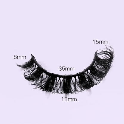 4 Pairs 3D Mink DD Curl Russian Lashes Reusable Fluffy Strip Eyelashes for Eyelashes Extensions