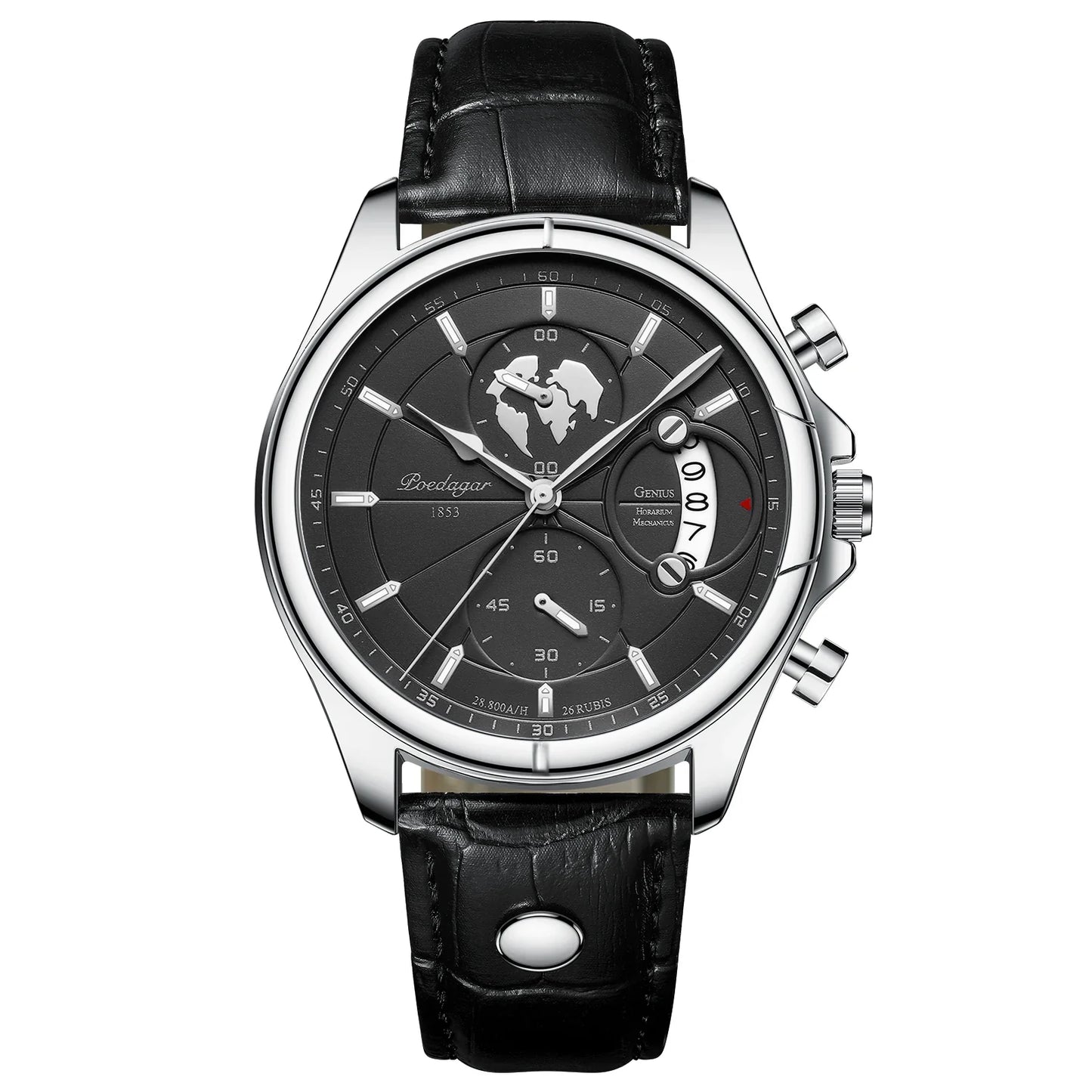 POEDAGAR Luxury Man Wristwatch Chronograph Date Waterproof Leather Men Watch Casual Quartz Men's Watches Sports Male Clock Reloj