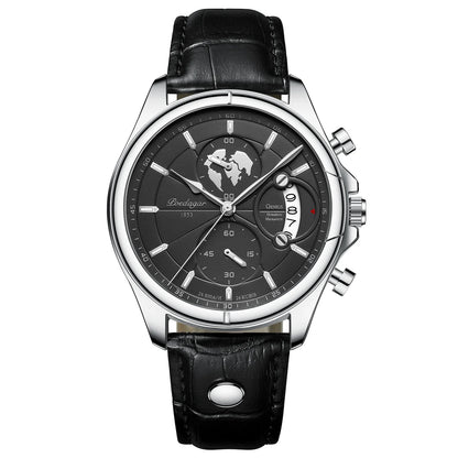 POEDAGAR Luxury Man Wristwatch Chronograph Date Waterproof Leather Men Watch Casual Quartz Men's Watches Sports Male Clock Reloj