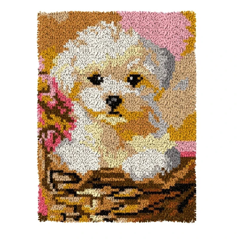 Latch Hook Rug Kit Crochet Carpet DIY Rug Crochet Yarn Kits Fashion Cartoon Pattern Gift Carpet Making Kit for Festival Carpet