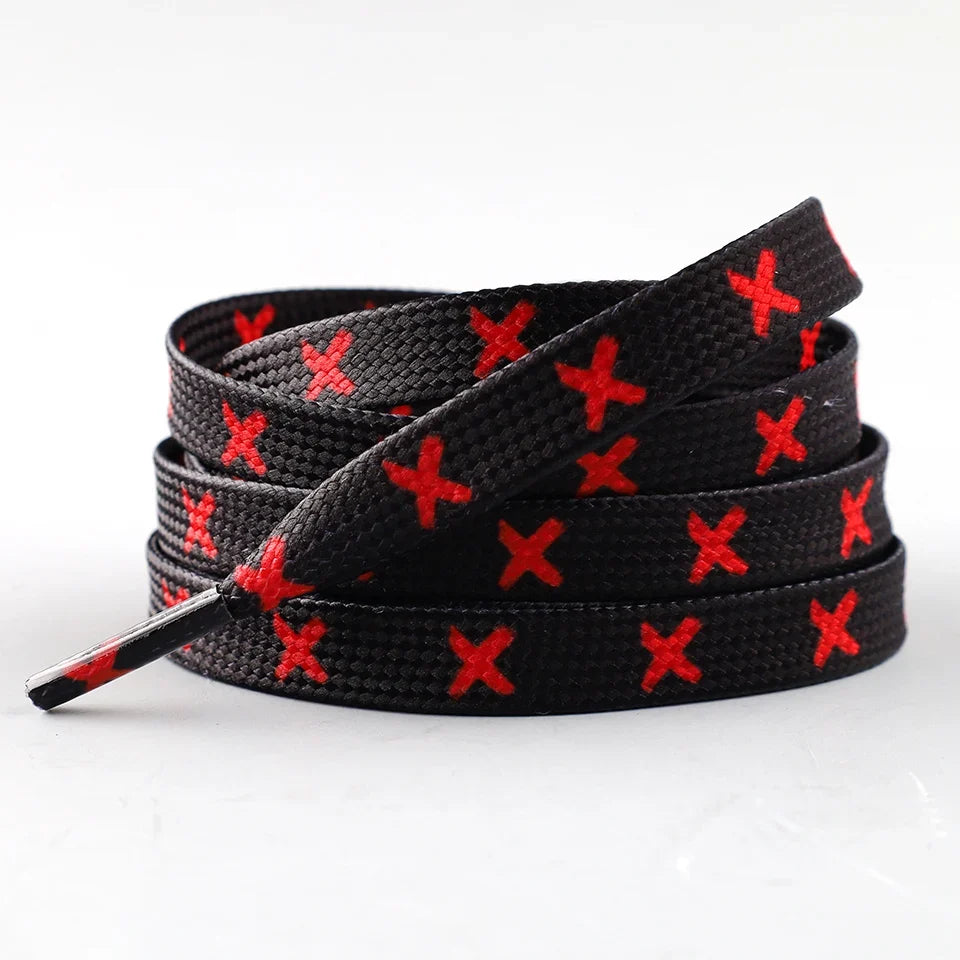 Black Red Banned Shoe Laces for Af1/aj MWTD Chicago Striped Infrared