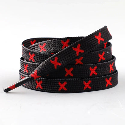 Black Red Banned Shoe Laces for Af1/aj MWTD Chicago Striped Infrared
