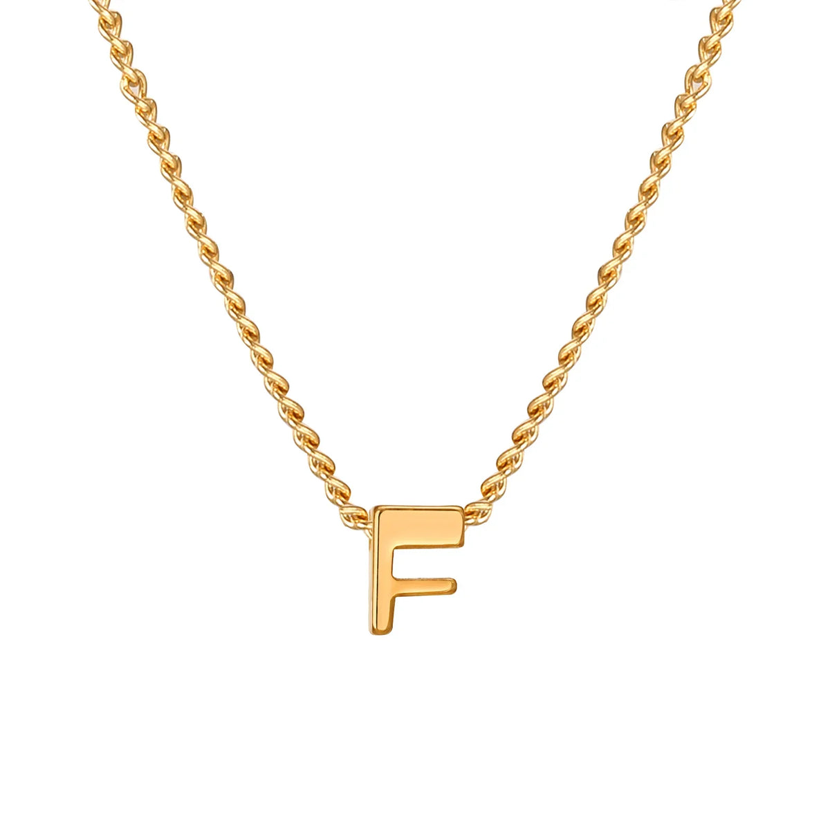 Vnox Chic Tiny A-Z Letters Necklaces for Women Girls, Gold Color Stainless Steel Initial Chokers,Small Pendent Necklaces Jewelry
