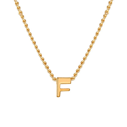 Vnox Chic Tiny A-Z Letters Necklaces for Women Girls, Gold Color Stainless Steel Initial Chokers,Small Pendent Necklaces Jewelry