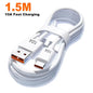 240w Gan Fast Charger With Led Light 5 In 1 2usb+3type-C Multi Port Phone Charger For Iphone15-17Series Samsung Huawei Xiaomi 15