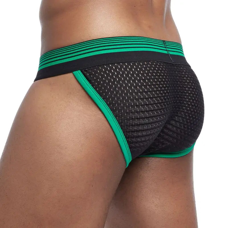 4pcs/lot Hollow Breathable Mens Slip Bikini Jockstrap Briefs Mens Panties Sexy Gay Men Underwear Sissy Sexy Men Brief Underpants