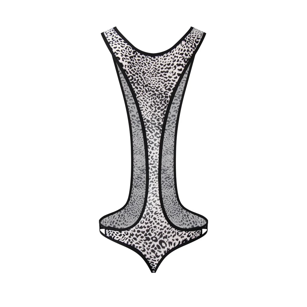 Leopard Men's Bodysuits Building Shapers Tights Men Singlet Underwear Bikini Sexy Men T-Back Jumpsuit Stretch Thongs Jockstrap