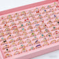 6/8/12/24/48/100pieces Fashion Colorful Rhinestone Ring Set for Women