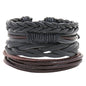 Modyle Multi-layer Gothic Leather Bracelet Set Punk Viantage Wings Charms Handwoven Bracelets for Men Jewelry Gifts
