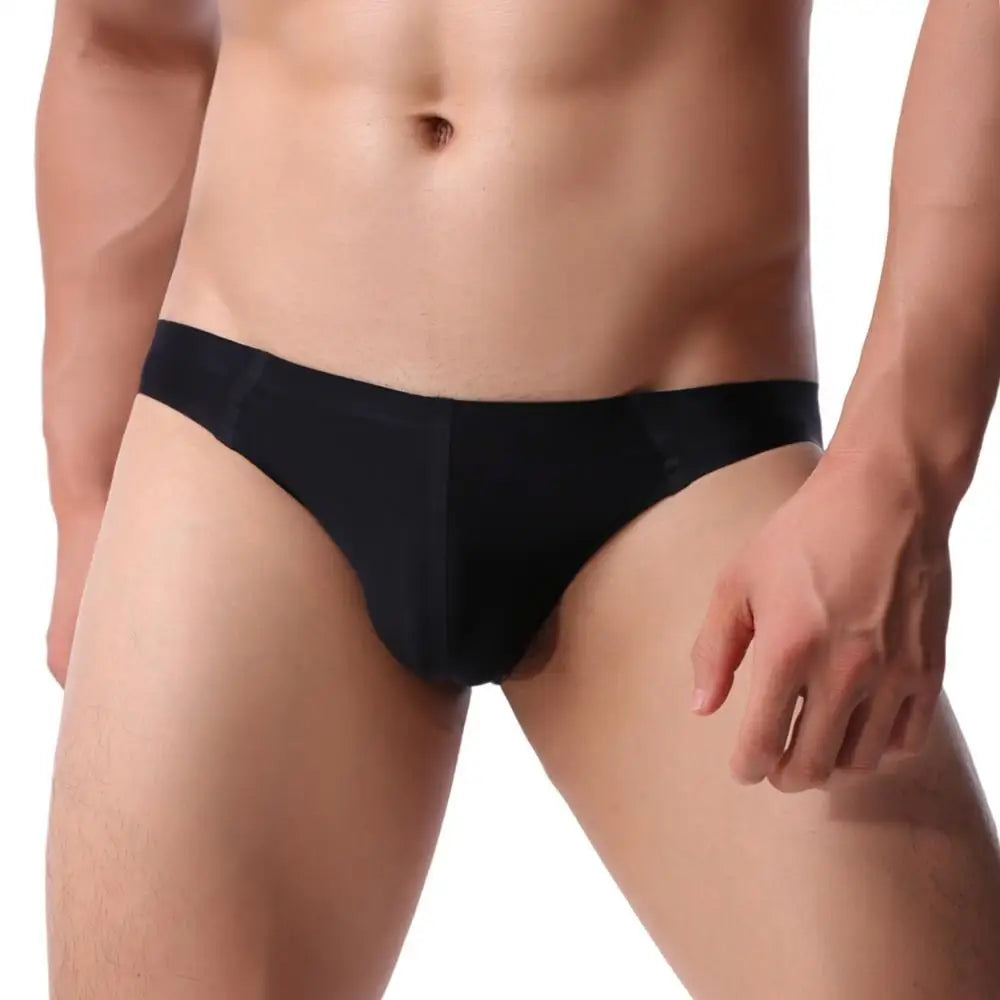 BRAVE PERSON Men's Ultra-thin Seamless Underwear Briefs Ice Silk Cool Sexy Low Waist Men Briefs