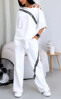 Spring Summer Women Fashion Two Pieces Sets 2025 New Off-the-shoulder Loose Short Sleeve Top And Pants Suits Outfits Clothing