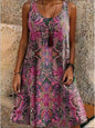 Plus size women's fashion vacation style geometric print overall dress