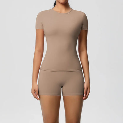 2PC Quick-Dry Gym Leggings & Top Set