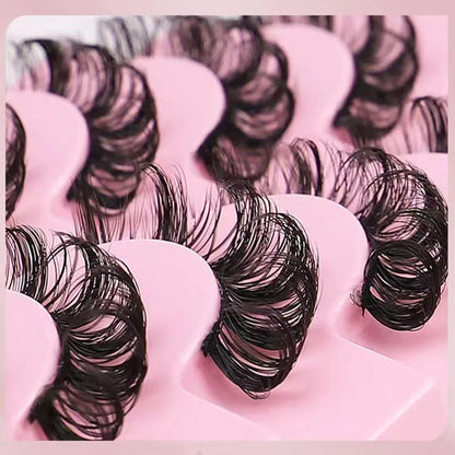 Simple Application Dramatic Russian 3D Mink Strip Lashes 10 Pairs Fake Eyelashes For Makeup Newbies & Vendors