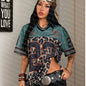 Mesh Colorblock Streetwear Graphic T-Shirt