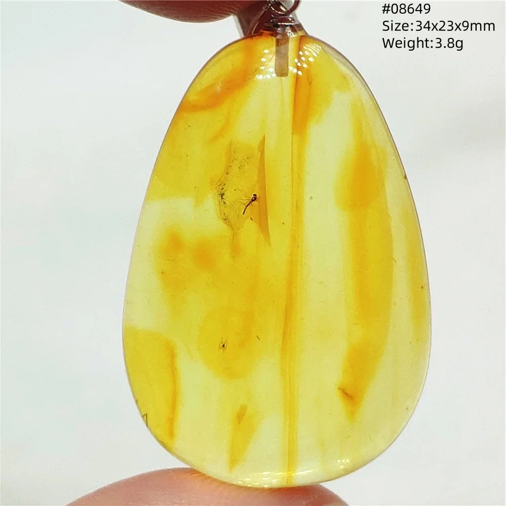 Natural Amber Pendant From Baltic Flower Yellow Amber Water Drop Women Men Jewelry Reiki Stone Women Men AAAAAAA