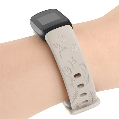 Fitbit Luxe Floral Engraved Band, Soft TPU