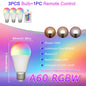 E27 RGB LED Light Bulb 220V 10W with IR Remote Control Color Changing Multicolor + White Lamp Spotlight for Bedroom Party Home