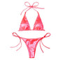 ShimmerWave: Luxe Satin Brazilian Bikini Set