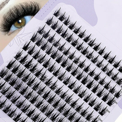 Individual Lashes 160 Clusters Soft Ribbon Segmented False Bundles Eyelashes DIY Individual Clusters Lash Extensions
