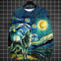 Animal Sweatshirts For Men Long Sleeve T-Shirt Tops 3d Oil Paint Animal Print Sweatshirt Pullover Loose Oversized Men Clothing