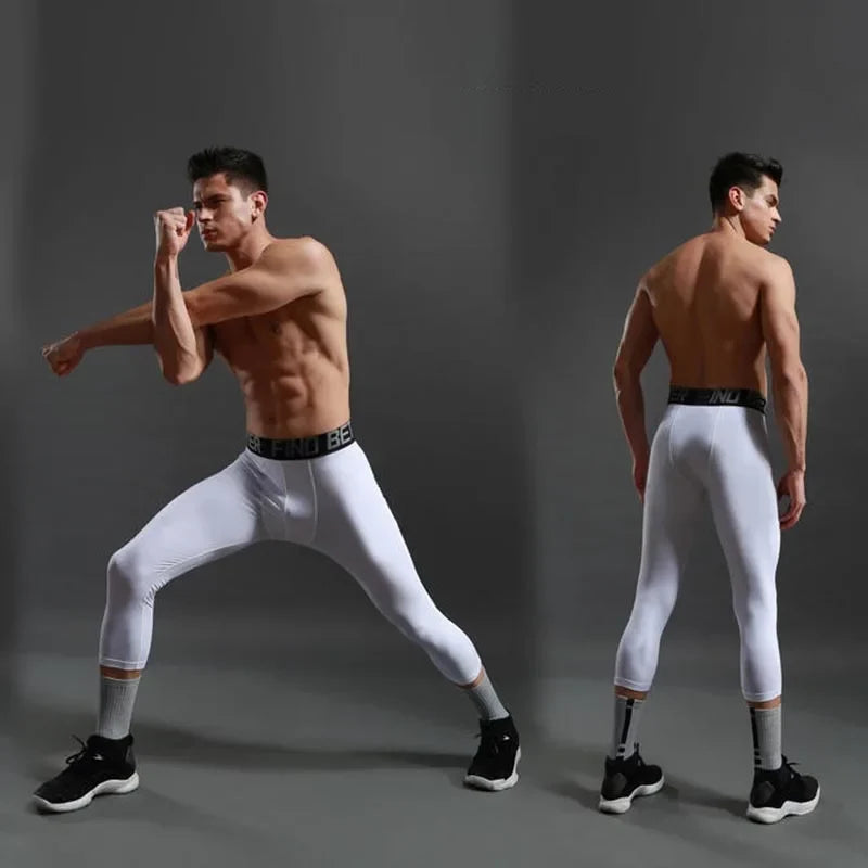 Sports Fitness Pants Men Gym Shorts Workout Tights
