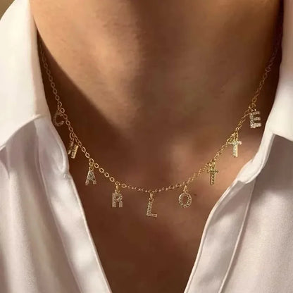 Personalized Initial Name Necklace Stainless Steel Women Alpahbet Letter Pendant ,Initial Collar Statement Charms Gift