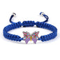Handmade Braided String Bracelet For Women Blue Butterfly Pendant Adjustable Charm Bracelets&Bangles Fashion Girl Jewelry Gifts